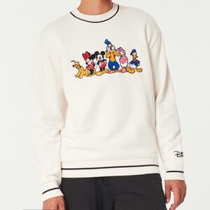 Hollister White Crewneck Sweater with Disney Design